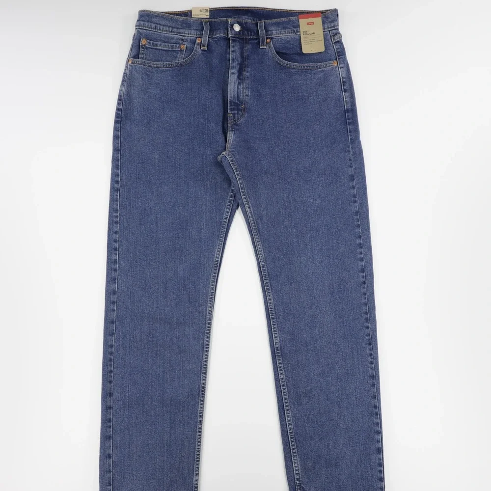 Levi's 505 Men's Regular Fit‎ Stretch Denim Straight Jeans Blue Size W36 L32